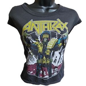 Vintage-style Anthrax "Judge Dredd Zombie" Cropped Tank Top